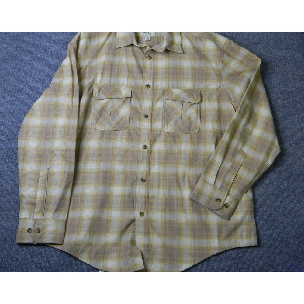 Cabela's Flannel Tech Shirt Men's‎ XL Harvest Plaid Button Up Nylon Blend NWT